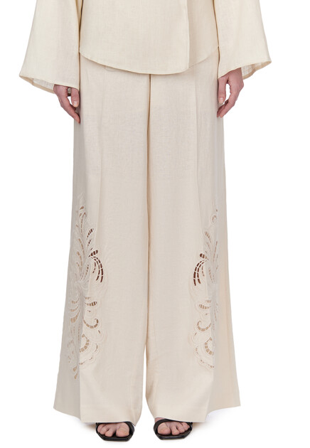 Широкие брюки с ажурной вышивкой  TWINSET Milano