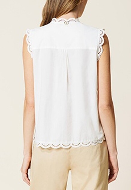 Блуза с вышивкой hemstitch TWINSET Milano