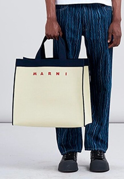 Двухцветная сумка-тоут с логотипом MARNI