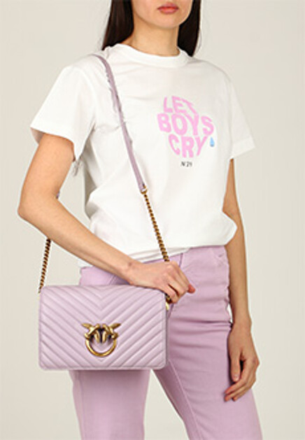 Сиреневая сумка CLASSIC LOVE BAG CLICK CHEVRON PINKO