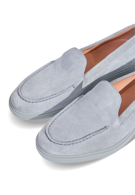 Лоферы SANTONI  - Замша - цвет голубой