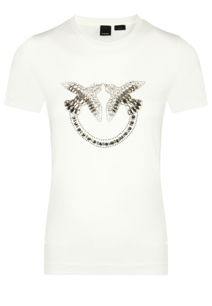 Футболка с вышивкой LOVE BIRDS PINKO