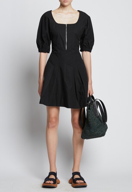 Платье мини из смеси хлопка и льна PROENZA SCHOULER - США