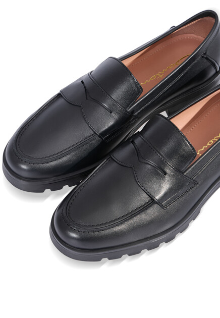 Лоферы SANTONI  - Кожа - цвет черный