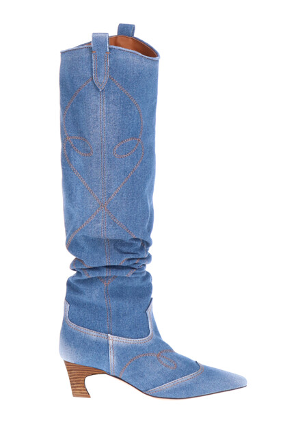 Высокие казаки из денима ERMANNO SCERVINO