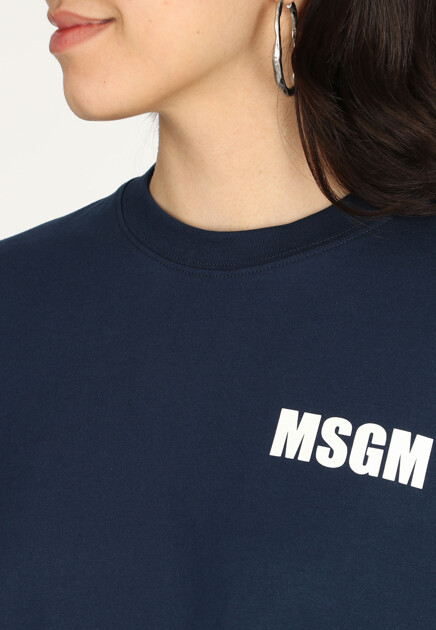 Футболка MSGM  - Хлопок - цвет синий