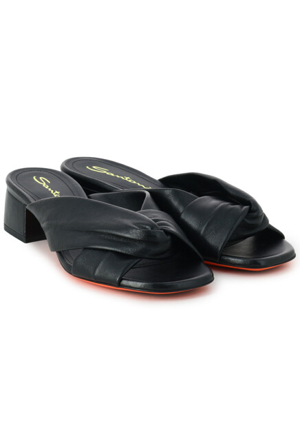 Кожаные мюли на низком каблуке SANTONI