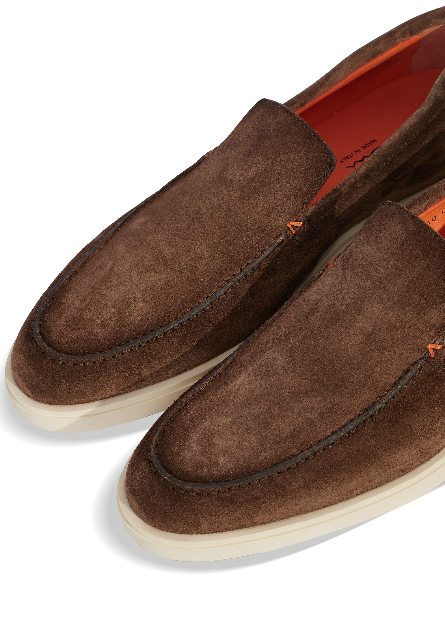 Лоферы SANTONI  - Замша - цвет коричневый