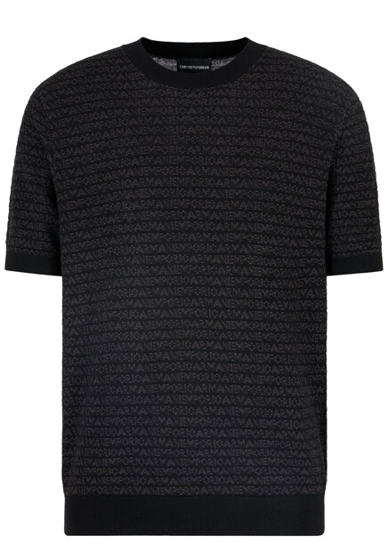 Фактурный джемпер с коротким рукавом  EMPORIO ARMANI
