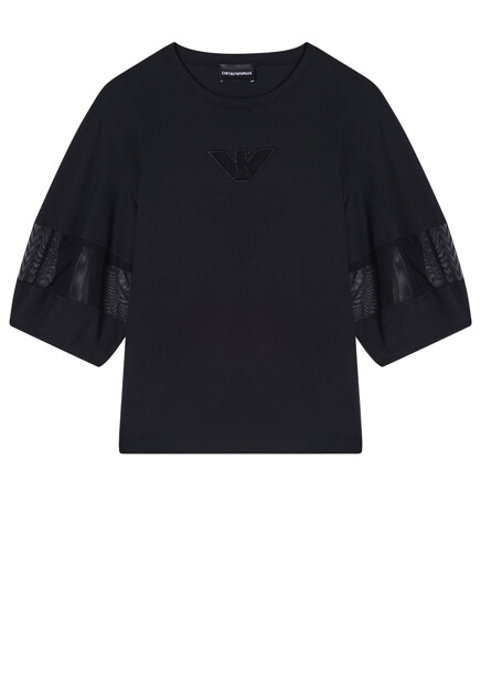 Футболка с объемными рукавами EMPORIO ARMANI