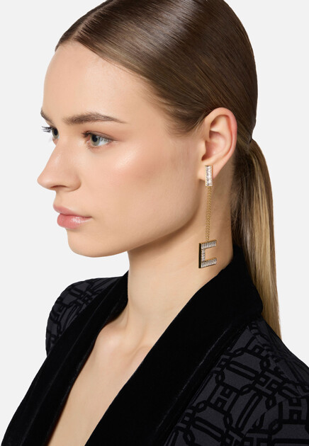 Серьги в виде логотипа ELISABETTA FRANCHI - ИТАЛИЯ