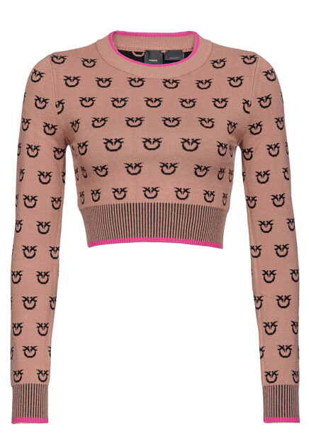 Укороченный джемпер с жаккардовым узором  PINKO