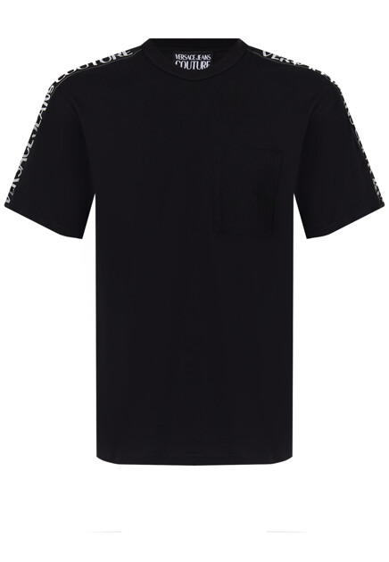 Хлопковая футболка с карманом на груди VERSACE JEANS COUTURE