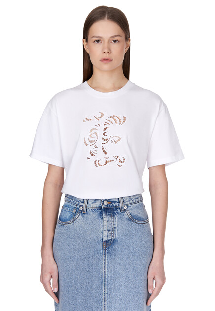 Футболка ERMANNO SCERVINO  - Хлопок - цвет белый
