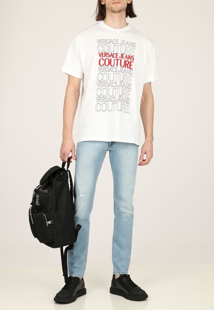 Белая футболка с логотипом VERSACE JEANS COUTURE - ИТАЛИЯ