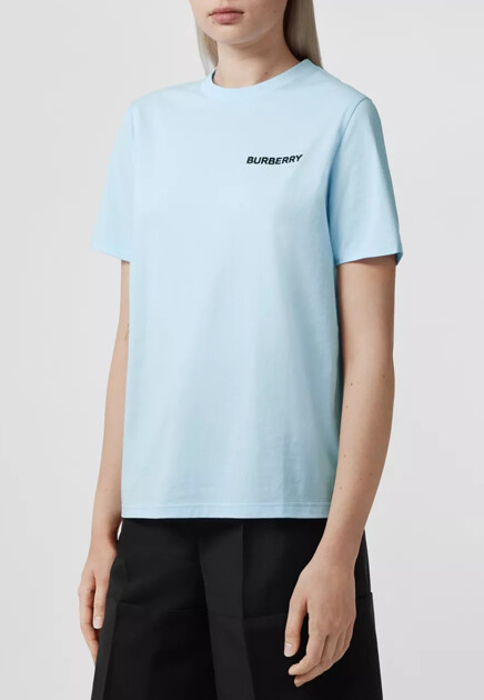 Футболка BURBERRY  - Хлопок - цвет голубой