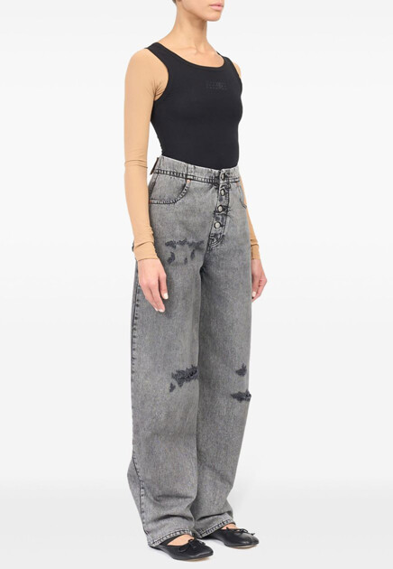 Джинсы MM6 Maison Margiela  - Хлопок - цвет черный