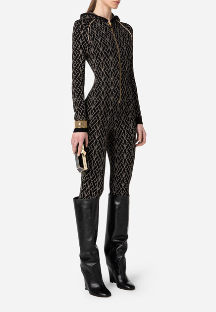 Комбинезон скинни с логотипом ELISABETTA FRANCHI - ИТАЛИЯ