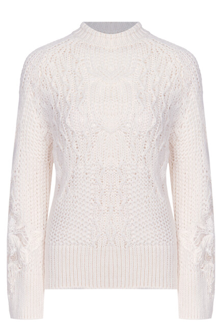 Джемпер из смесовой шерсти с кружевом  ERMANNO SCERVINO