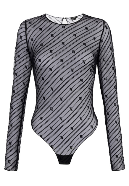 Боди из тюля с флокированным рисунком ELISABETTA FRANCHI