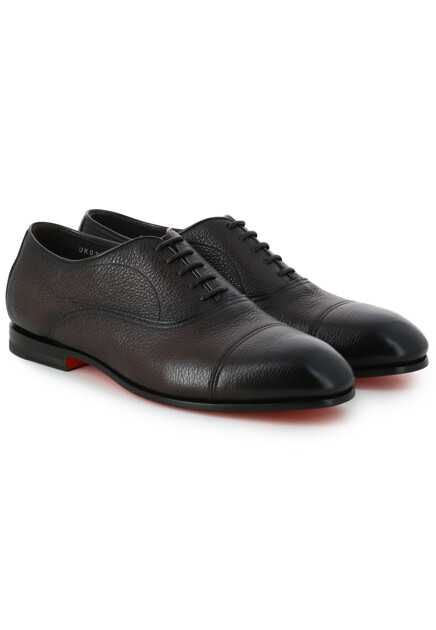 Туфли-оксфорды из зернистой кожи  SANTONI - ИТАЛИЯ