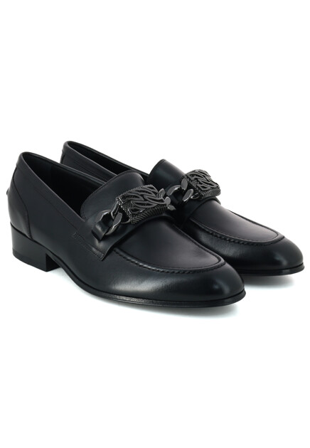 Черные лоферы с пряжкой CASADEI