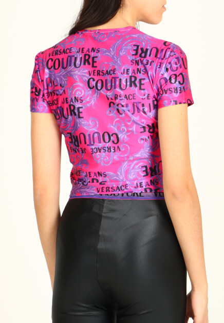 Футболка VERSACE JEANS COUTURE  - Полиэстер - цвет розовый