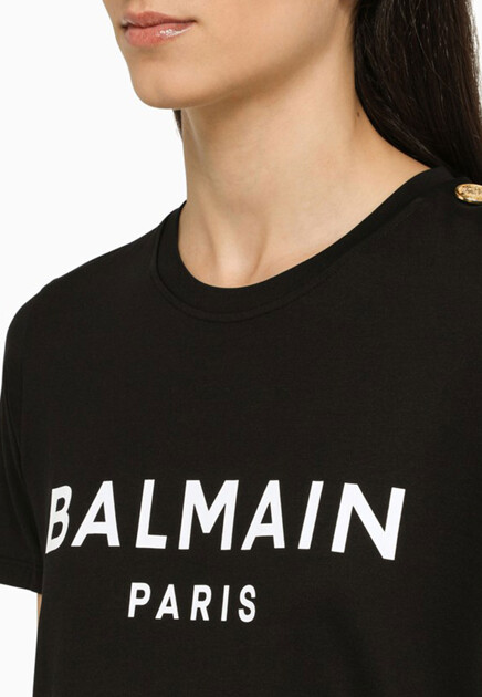 Футболка BALMAIN  - Хлопок - цвет черный