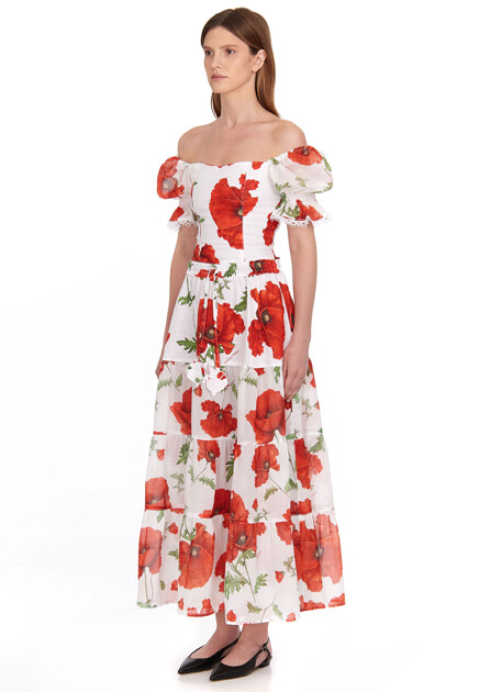 Топ из смеси льна и хлопка с рукавами-буфами POSITANO COUTURE BY BLITZ - ИТАЛИЯ