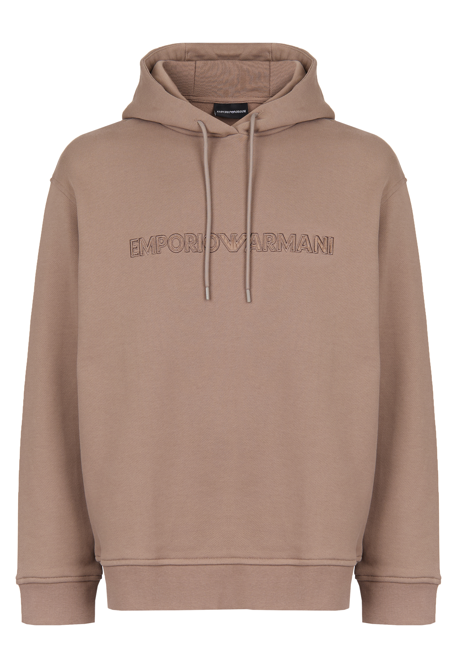 Худи из футера с вышитым логотипом EMPORIO ARMANI