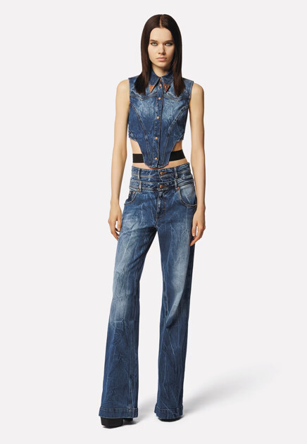Джинсы с двойным поясом  VERSACE JEANS COUTURE