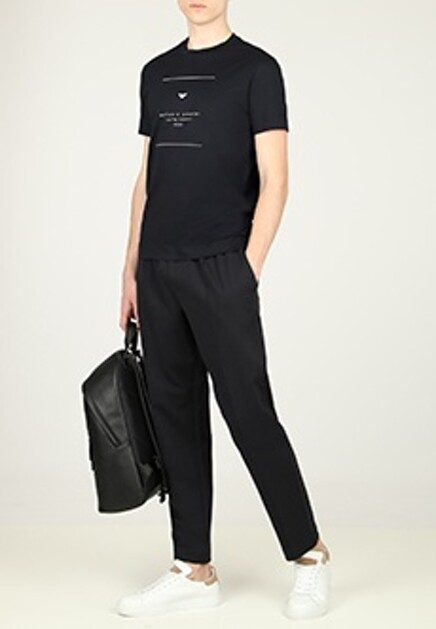 Хлопковая футболка с логотипом EMPORIO ARMANI