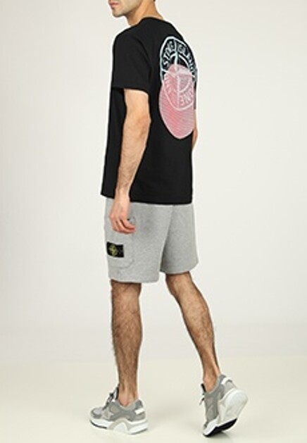 Хлопковая футболка с логотипом STONE ISLAND