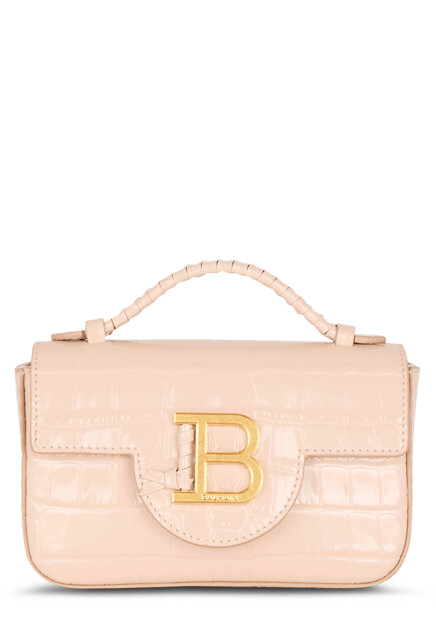 Сумка из кожи с тиснением под крокодила  BALMAIN