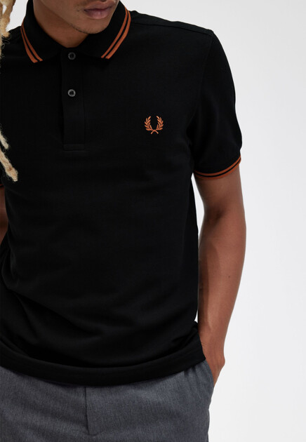 Поло FRED PERRY  - Хлопок - цвет черный