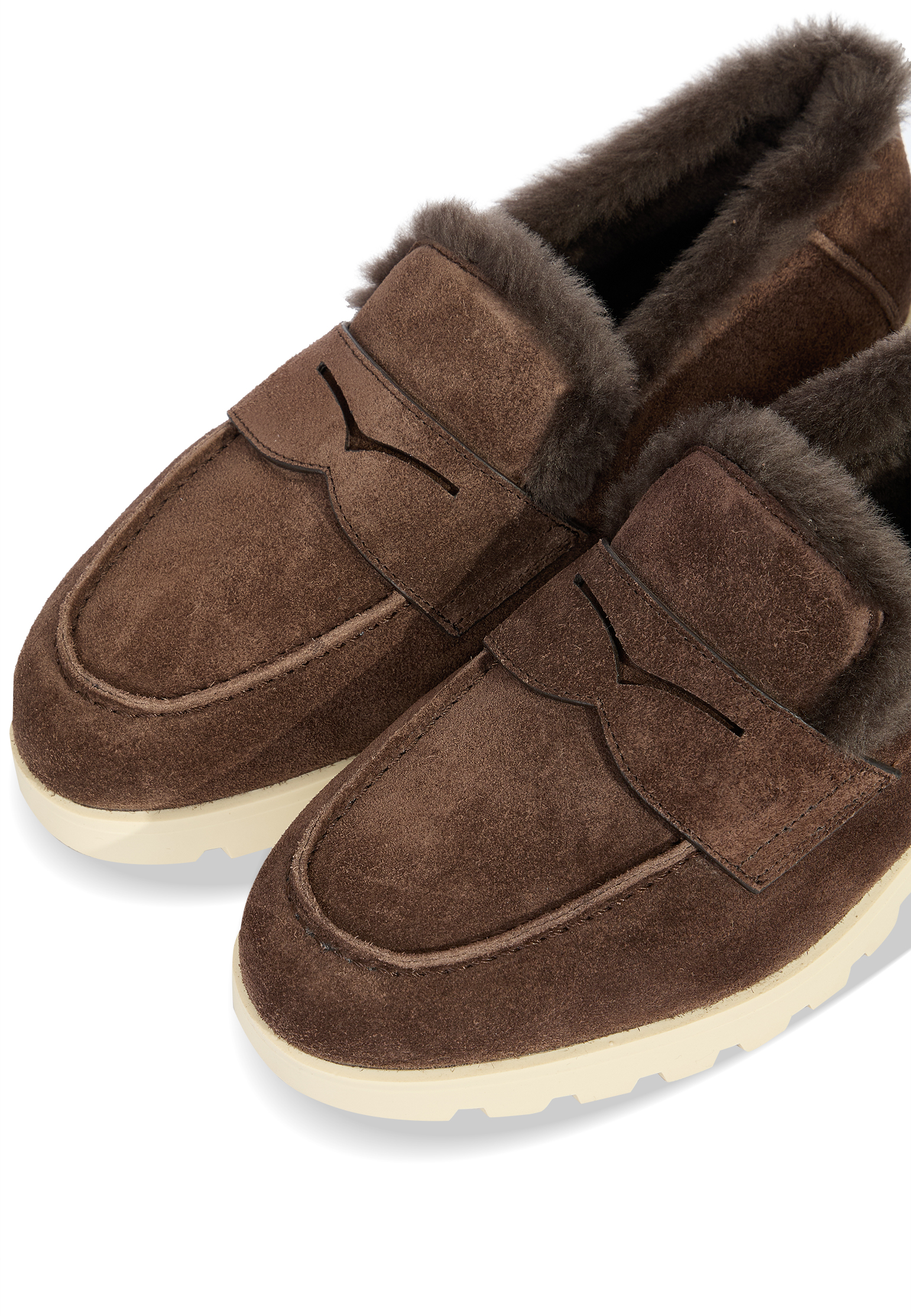 Лоферы SANTONI  - Замша - цвет коричневый