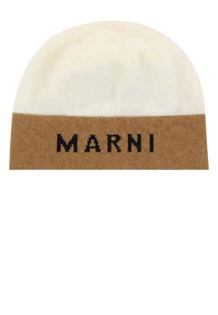 Белая шапка с логотипом MARNI