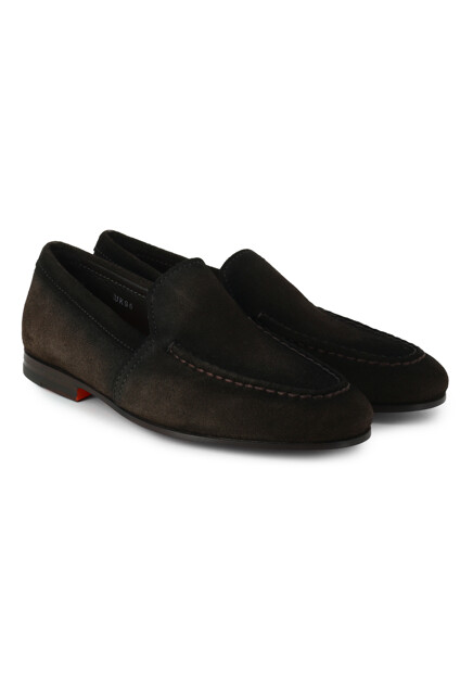 Замшевые лоферы  SANTONI - ИТАЛИЯ