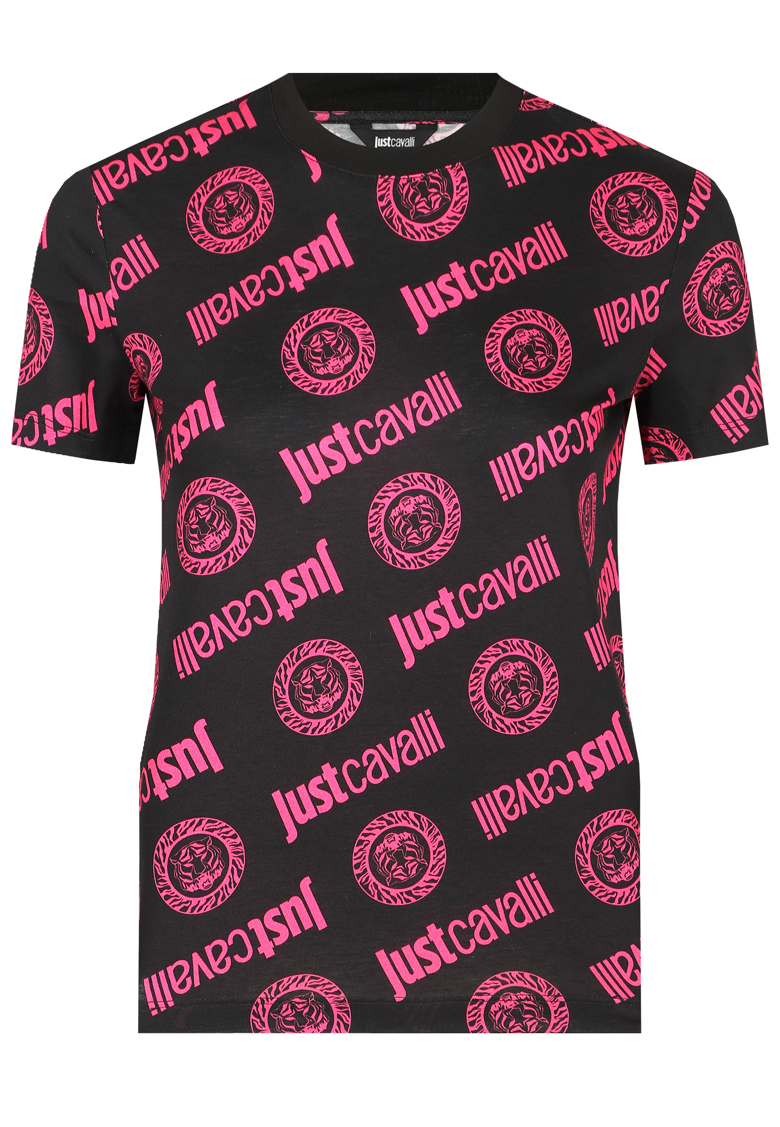 Футболка из хлопка со сплошным принтом JUST CAVALLI
