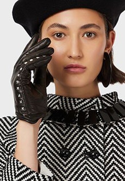 Черные перчатки EMPORIO ARMANI