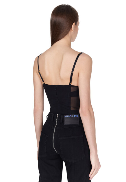 Боди ELISABETTA FRANCHI  - Полиамид, Эластан - цвет черный