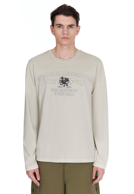 Лонгслив AERONAUTICA MILITARE  - Хлопок - цвет серый