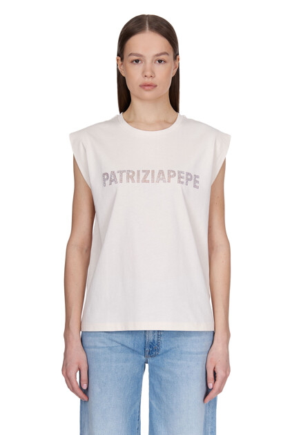 Футболка PATRIZIA PEPE  - Хлопок - цвет бежевый