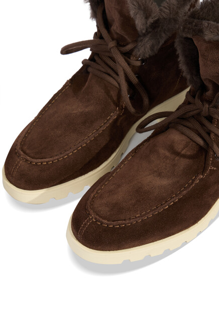 Ботинки SANTONI  - Замша - цвет коричневый