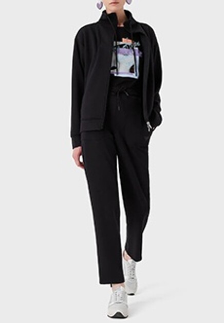 Хлопковая футболка с принтом EMPORIO ARMANI