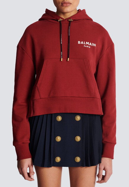 Худи BALMAIN  - Хлопок - цвет красный