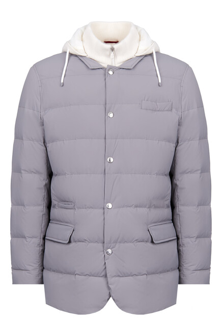 Комбинированный пуховик  BRUNELLO CUCINELLI