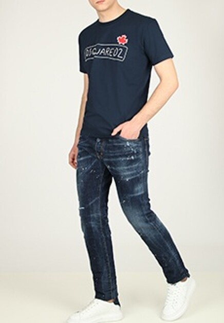 Джинсы с эффектом потертости DSQUARED2