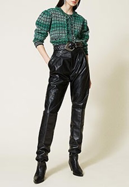 Черные брюки из экокожи TWINSET Milano