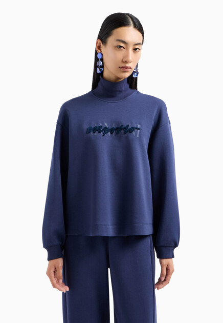 Толстовка EMPORIO ARMANI  - Хлопок - цвет синий